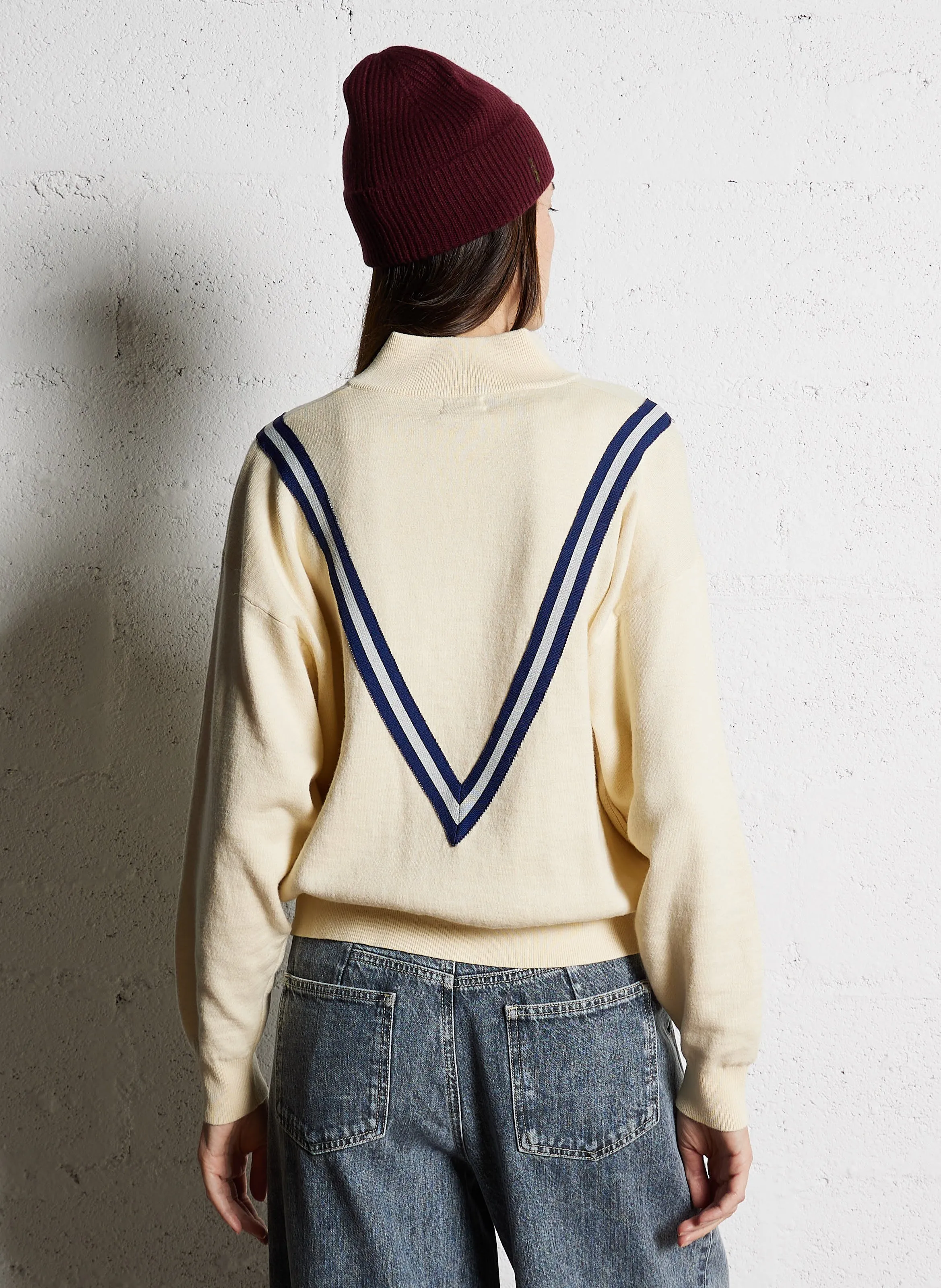 BELLEROSE GOPPO  JERSEY DE MEZCLA DE ALGODóN CON CUELLO ALTO EN BEIGE