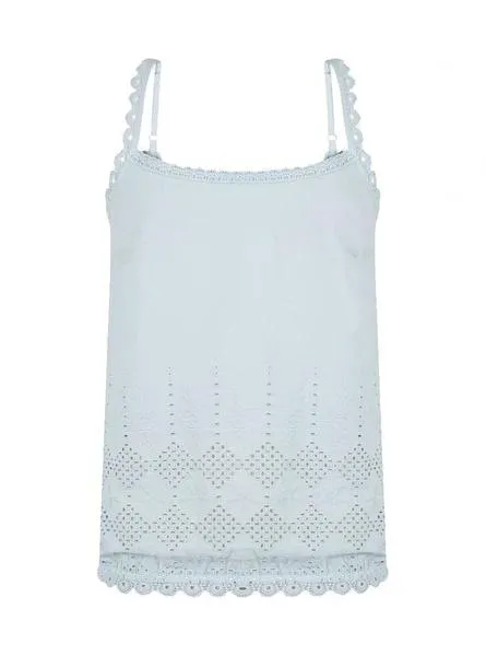 Blusa Naf Naf Crochet Azul Claro Para Mujer
