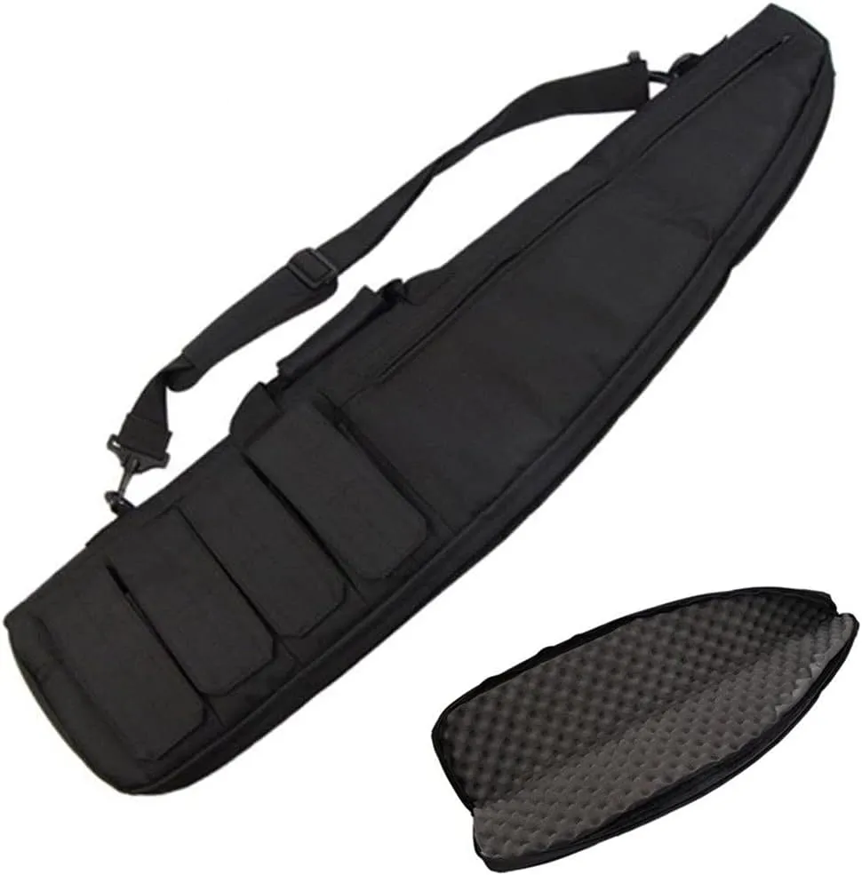 BomDog Funda Táctica para Rifle Funda para Rifle Bolsa para Rifle Airsoftball Caza Escopeta Bolsa de Transporte/Black/100Cm/39In