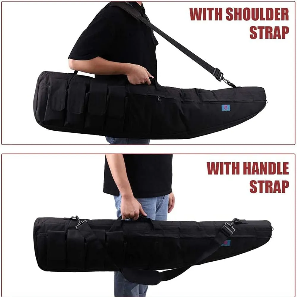 BomDog Funda Táctica para Rifle Funda para Rifle Bolsa para Rifle Airsoftball Caza Escopeta Bolsa de Transporte/Black/100Cm/39In