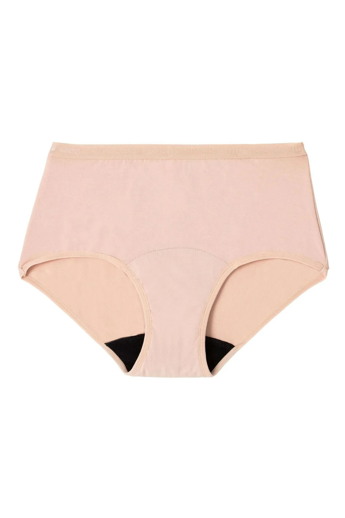 Braga menstrual clásica brief alta bambú negra absorción ligera moderada