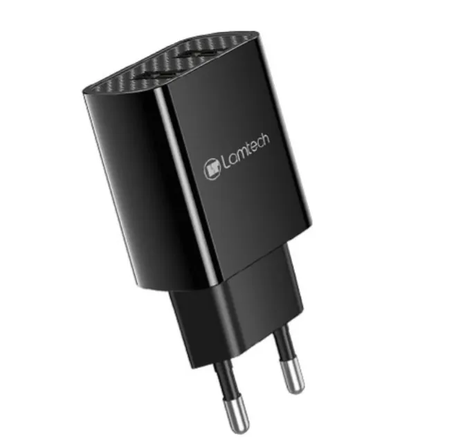 CARGADOR INALáMBRICO LAMTECH CON 2 PUERTOS USBA NEGRO (LAM020748)