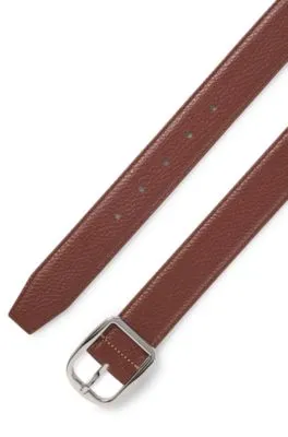 Cinturón de piel italiana con hebilla redonda