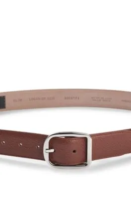 Cinturón de piel italiana con hebilla redonda