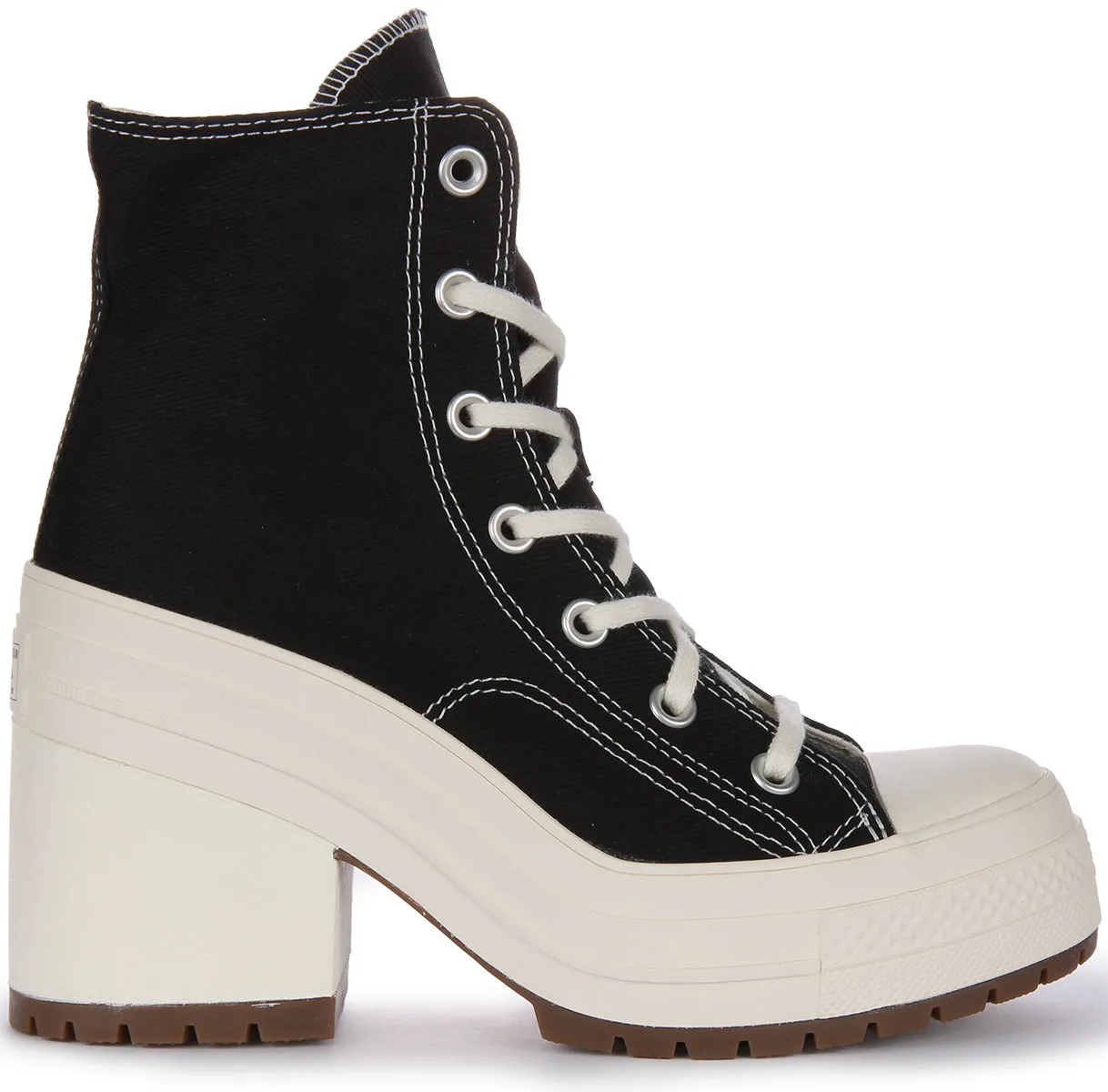 Converse Chuck 70 De Luxe Heel Zapatillas de lona con cordones para mujer en blanco