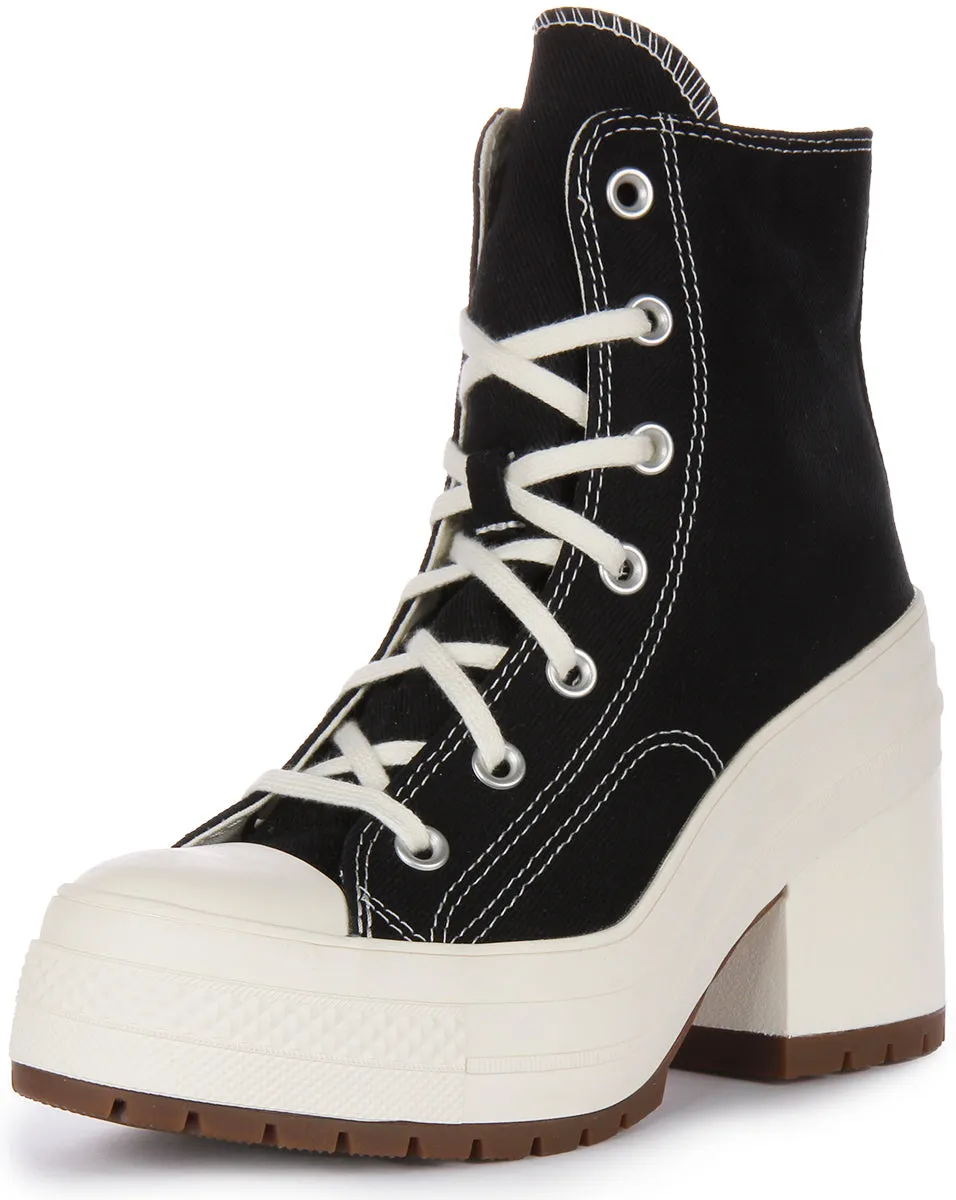 Converse Chuck 70 De Luxe Heel Zapatillas de lona con cordones para mujer en blanco