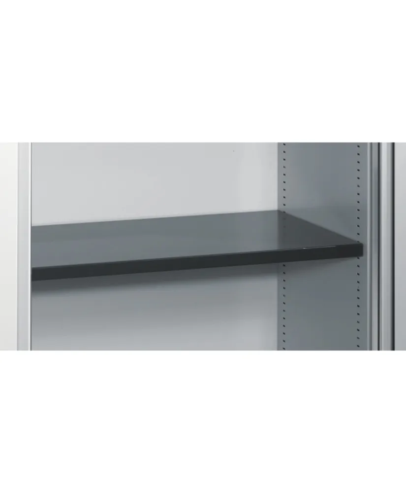 Estante en acero lacado C+P, 649 x 360 x 24 mm, gris oscuro