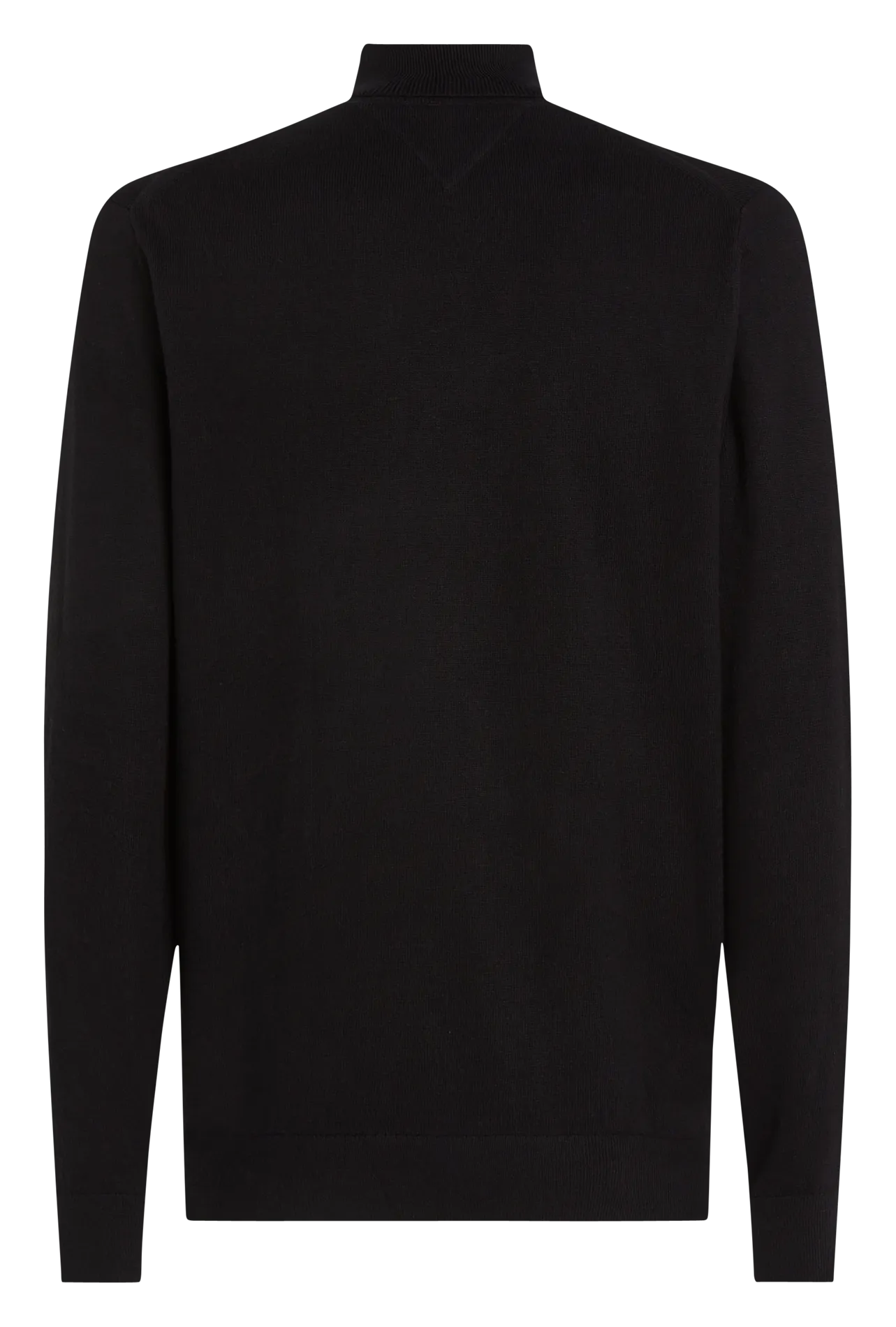 Jersey de mezcla de algodón orgánico regular fit con cuello vuelto en negro