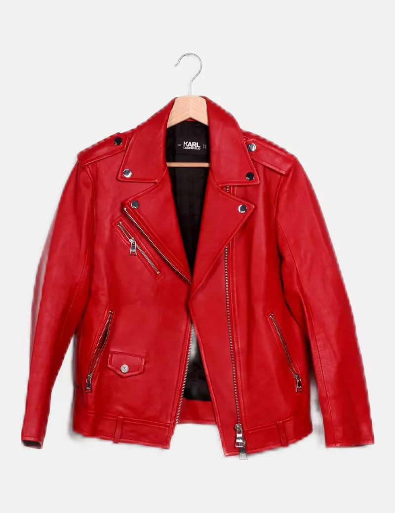 Karl Lagerfeld Chaqueta biker roja