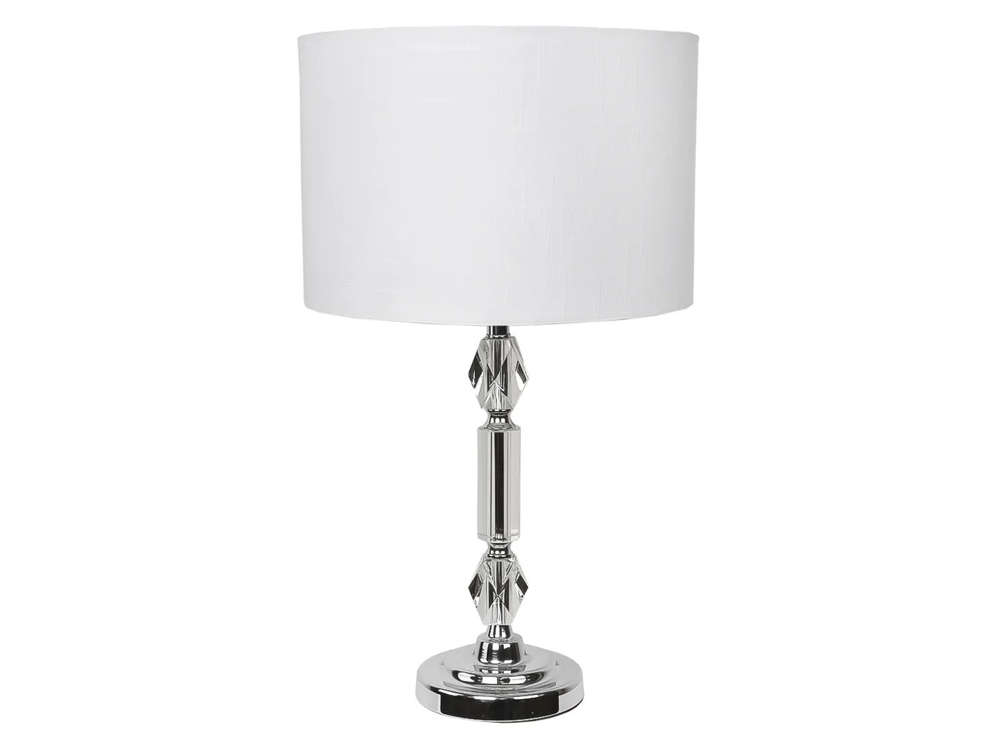 KELDER 24HJ 40289K 24HJ LAMPARA DE MESA BLANCO PANTALLA TEXTIL BASE VIDRIO  60 X 33 CM