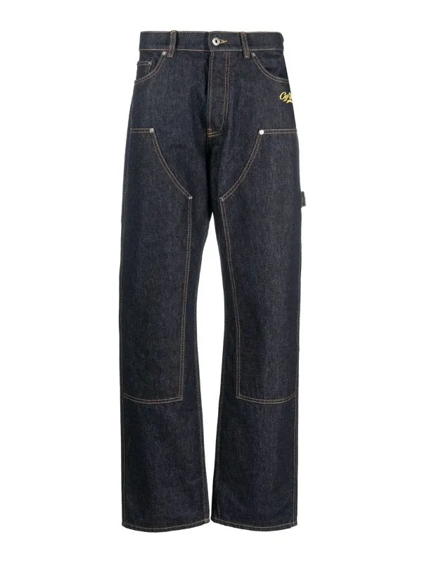 Off White Wave Off Denim Skate Carpente Raw Indigo Yellow