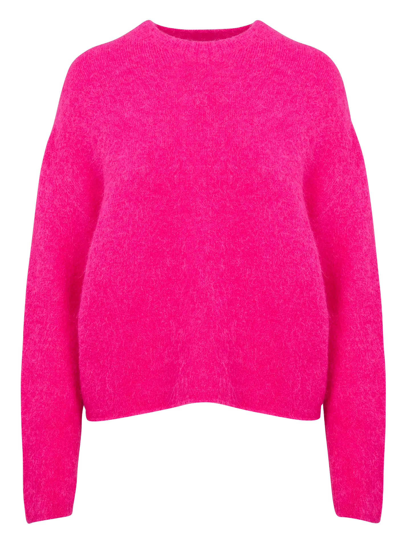 ONE STEP THELMA  JERSEY AMPLIO DE CUELLO REDONDO EN MEZCLA DE LANA DE ALPACA EN ROSA