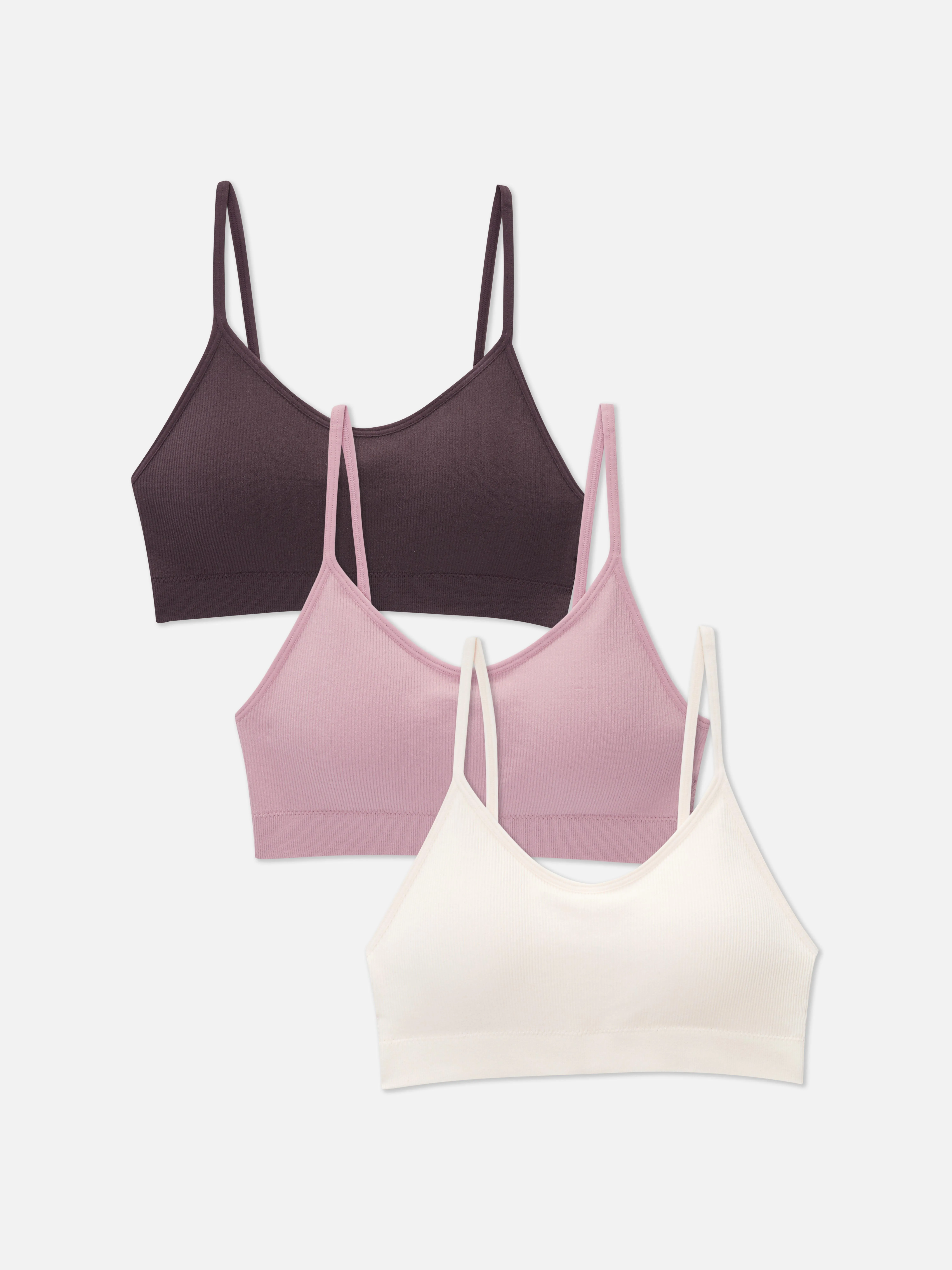 Pack de 3 bralettes de tirantes sin costuras