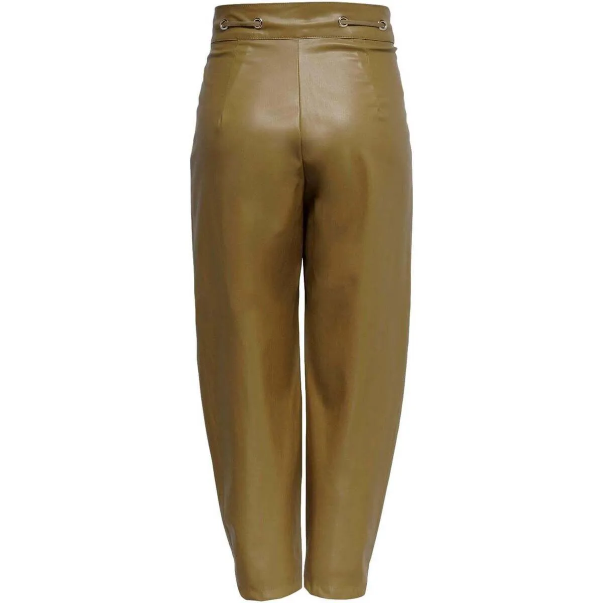 PANTALONES DE PIEL SINTETICA MARRON MUJER  15245549