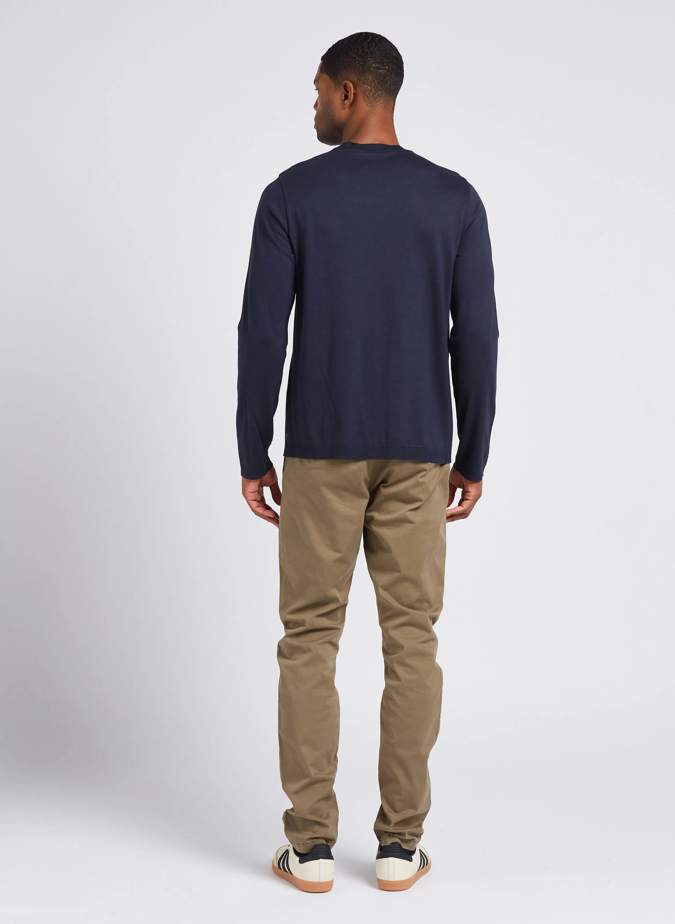 Pantalón chino de mezcla de algodón slim fit en caqui