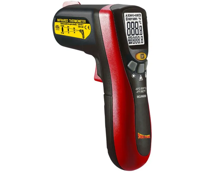 POWERPROBE Termómetro de infrarrojos con pantalla LCD