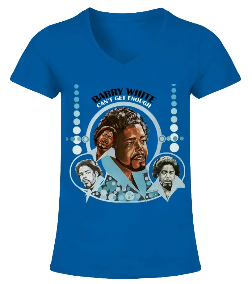 RK70SBL. CAN'T GET ENOUGH (1974)  BARRY WHITE CAMISETA CUELLO PICO MUJER