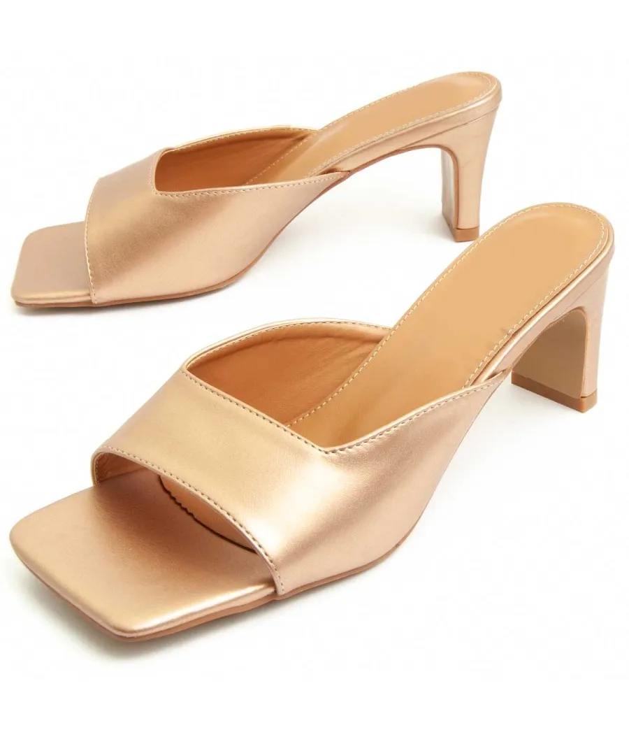 Sandalia De Tacón Para Mujer.  Montevita  Sandalit11  90345 Bronce