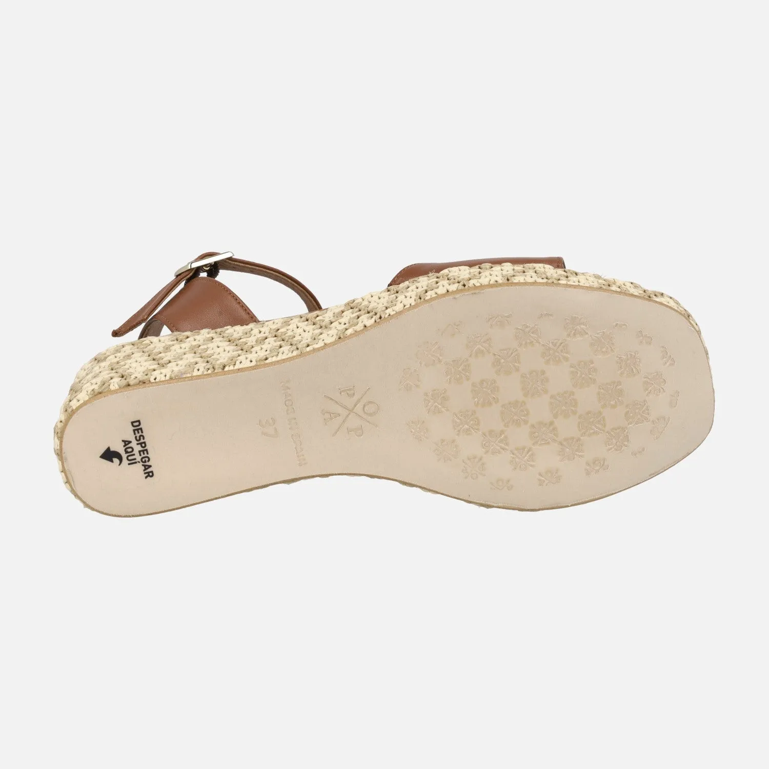 Sandalias con cuña de rafia Akumal Bombay