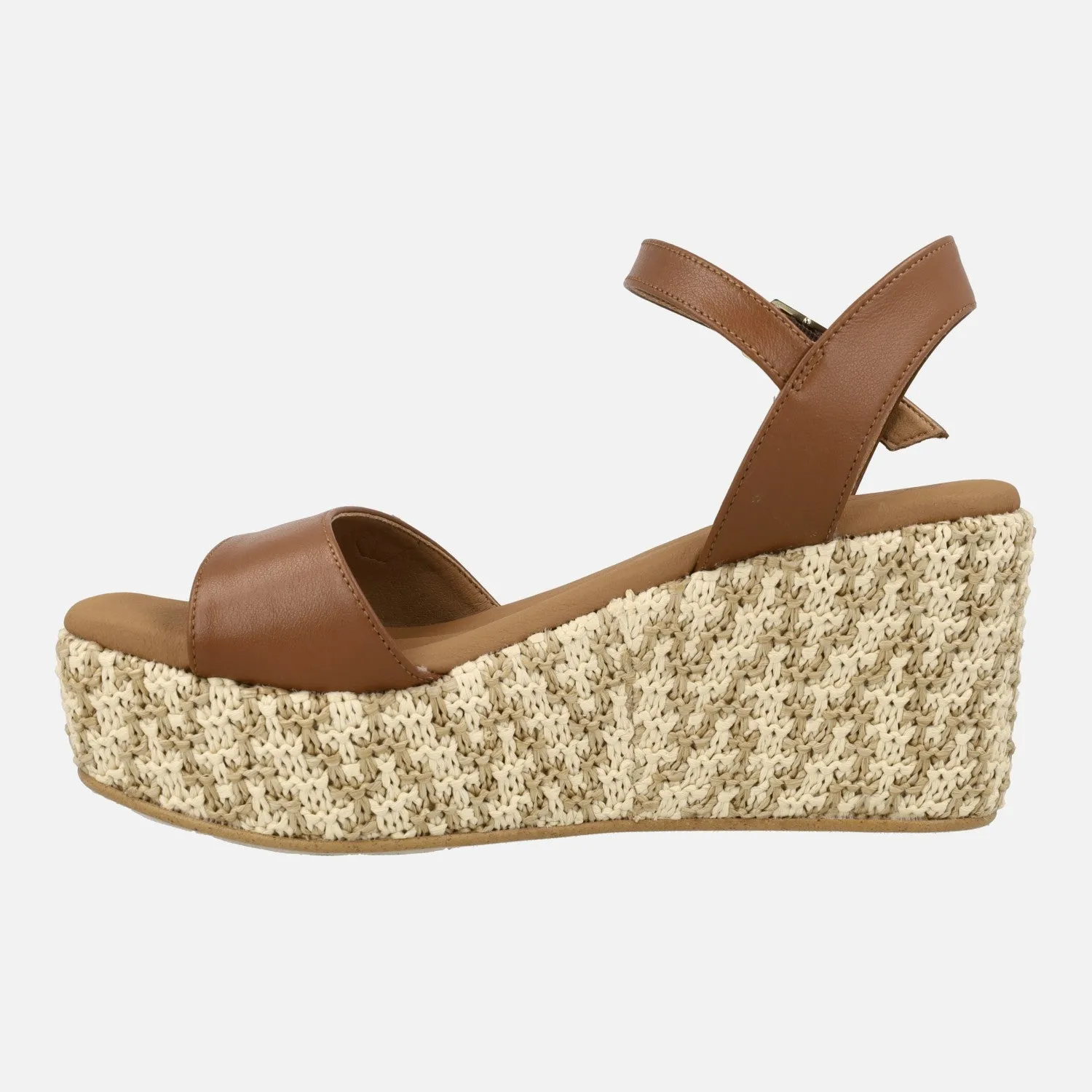 Sandalias con cuña de rafia Akumal Bombay