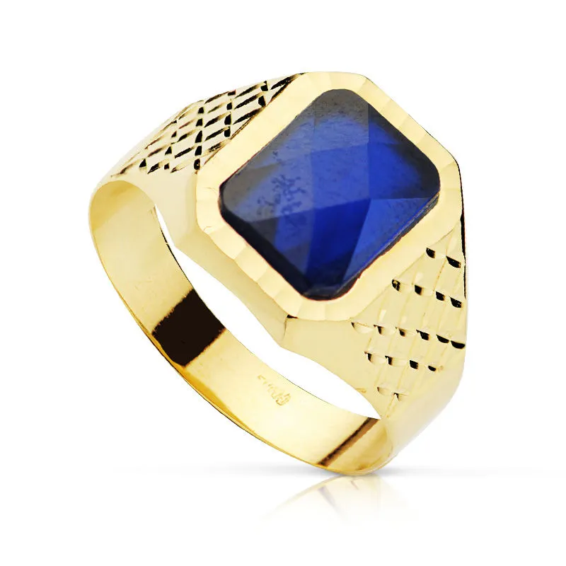 Sello Oro con Zafiro Spinel