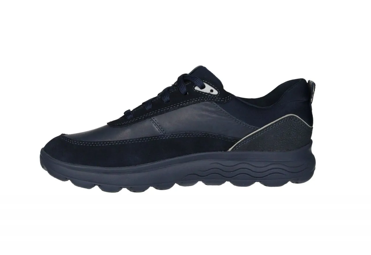 Sneaker Piel/nobuck Azul Cuello Nylon Piso Goma