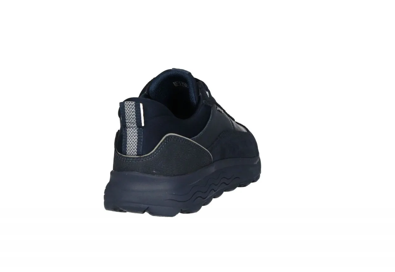 Sneaker Piel/nobuck Azul Cuello Nylon Piso Goma