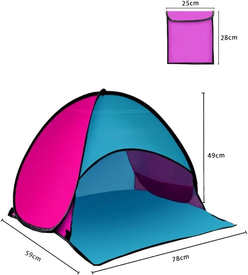 SNOWCHECKING  TIENDA DE CAMPAñA PORTáTIL CON BOLSA DE TRANSPORTE PARA ACAMPADA AL AIRE LIBRE  REFUGIO LIGERO (ROSA)