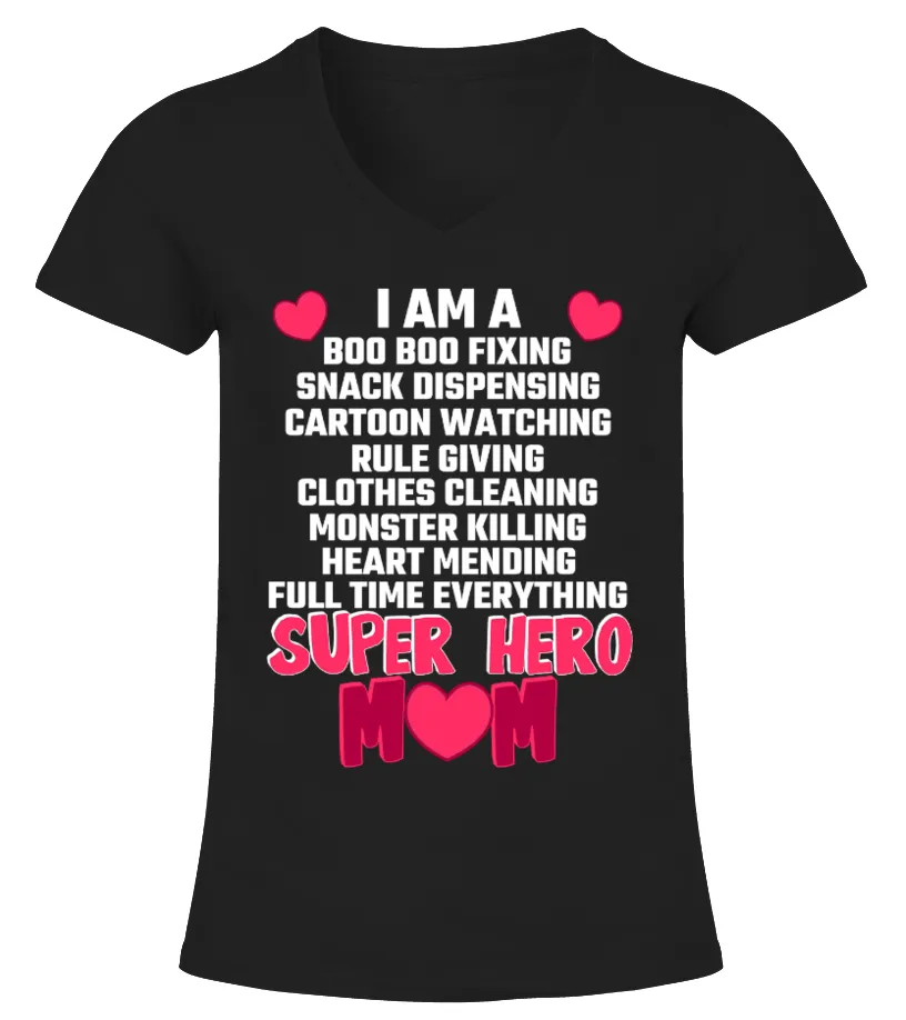 SUPER MOM SHIRT  MOTHER DAY 2017 SHIRT CAMISETA CUELLO PICO MUJER