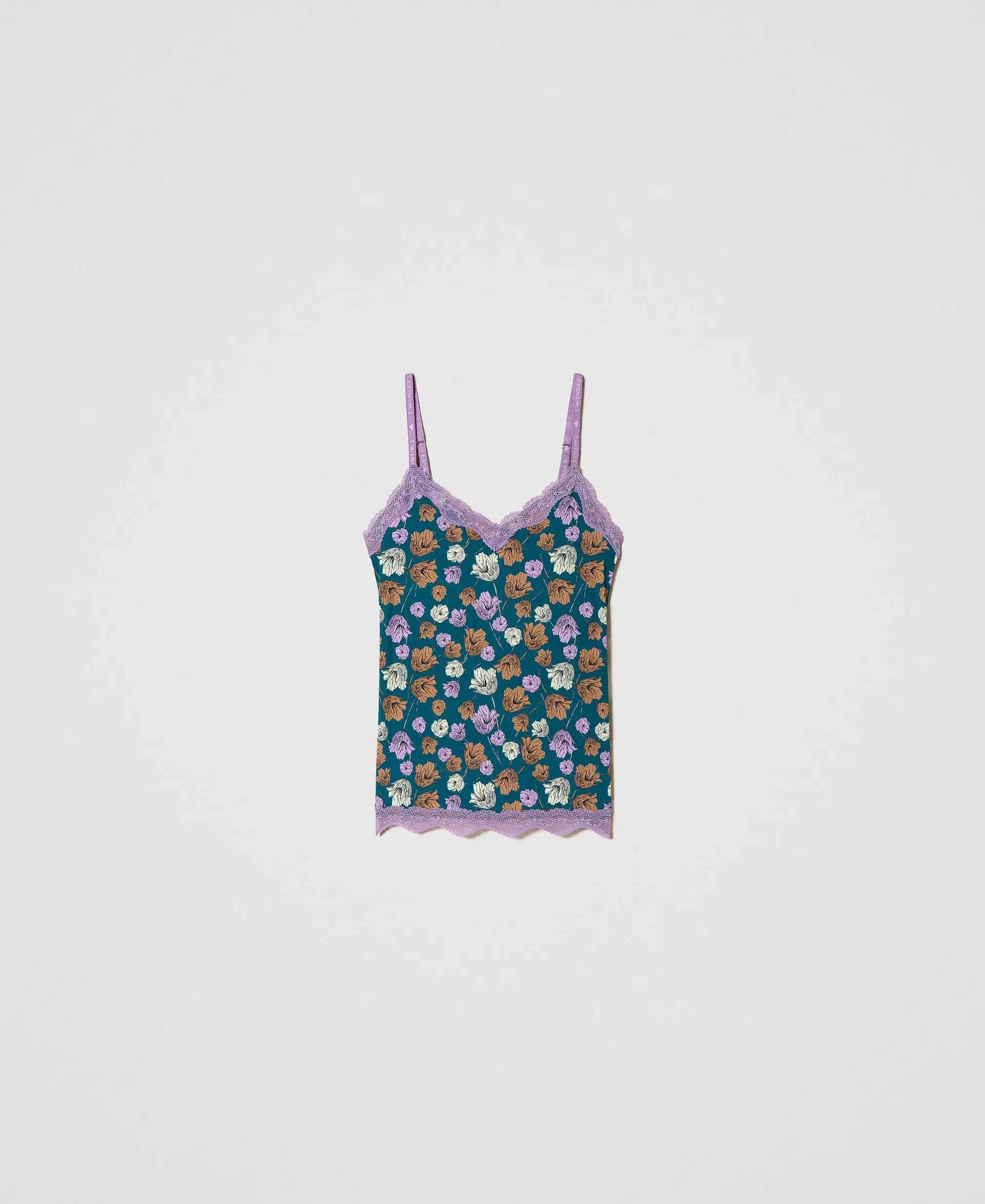 Top lingerie avec imprimé et dentelle