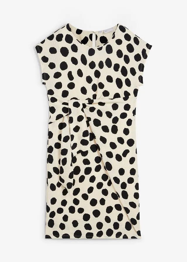 VESTIDO DE ALGODóN GRIS GUIJARRONEGRO ESTAMPADO