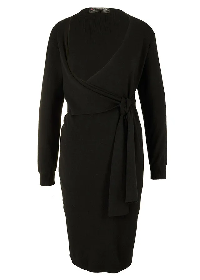 Vestido de punto premamá/de lactancia Negro