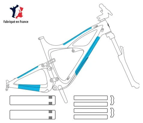 YTWO KIT DE PROTECCIóN DEL CUADRO YTWO COATUP VBR300 EBIKE 8 PIEZAS  TRANSPARENTE / BRILLANTE