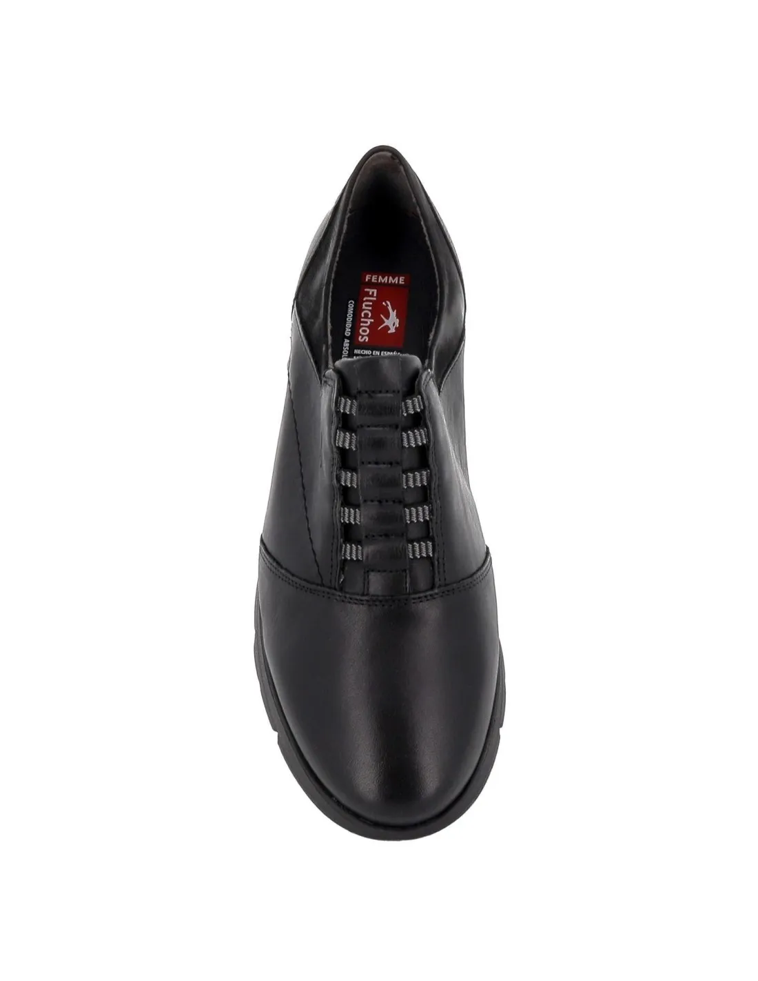 Zapato con cierre elasticos ultraligeros mujer negro Fluchos