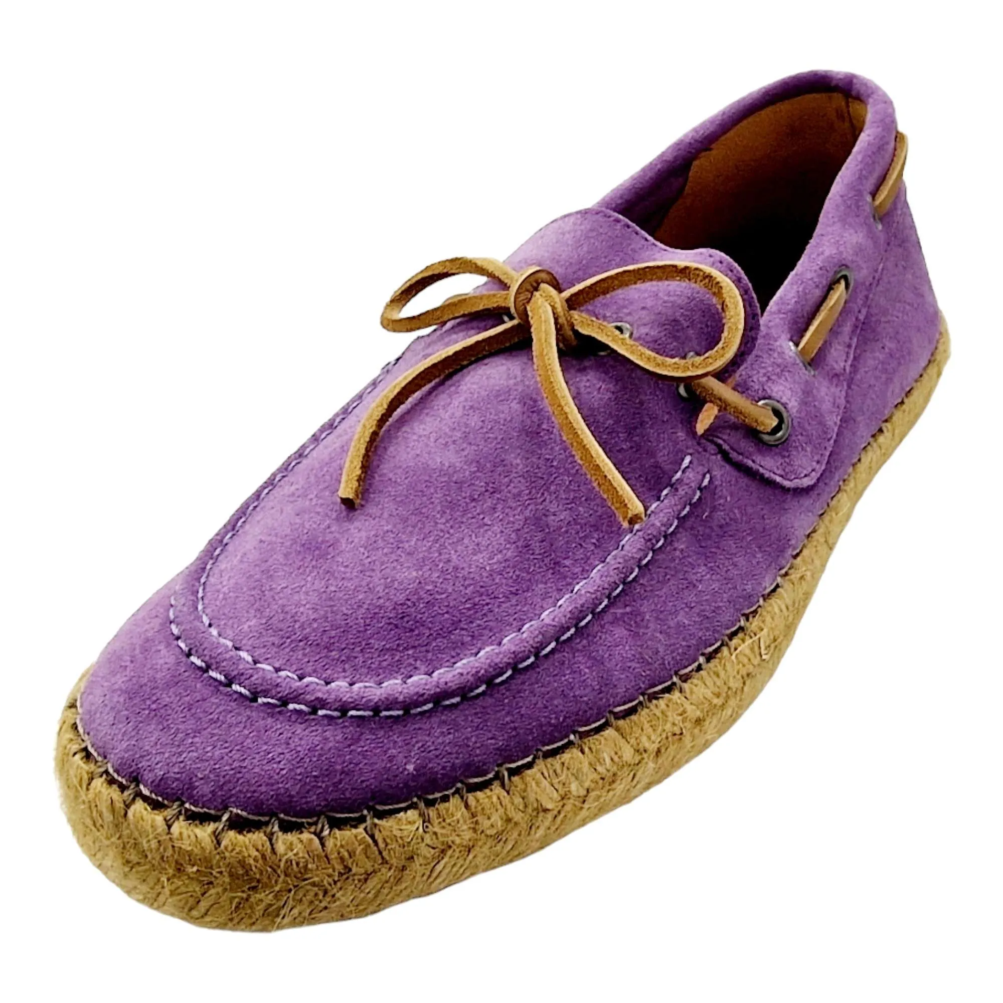 ZAPATOS MOCASÍN HOMBRE SUELA YUTE CORDÓN NÁUTICO LILA LILA